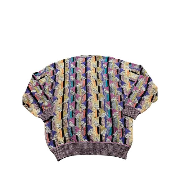 90s vintage St. Croix Shop oversized‎ coogi style jumper abstract design size M - Picture 6 of 8